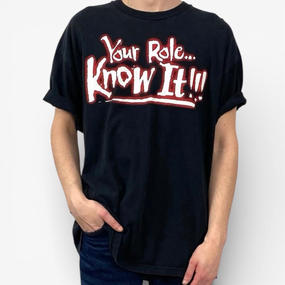 2010s WWE The Rock Your Role Know It Retro Graphic Tee Sz 2x